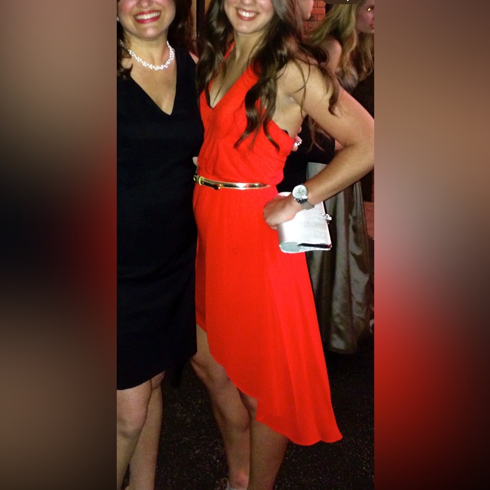 Bebe halter dress, bright red (size small)